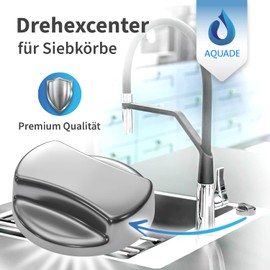 AQUADE Rotary Eccentre, 46 mm, Made of Plastic, Glossy Chrome-Plated for Strainer Basket Valves, Rotary Knob, Rotary Eccentric Knob, Sink Drain Fitting & Accessories for Kitchen Sink