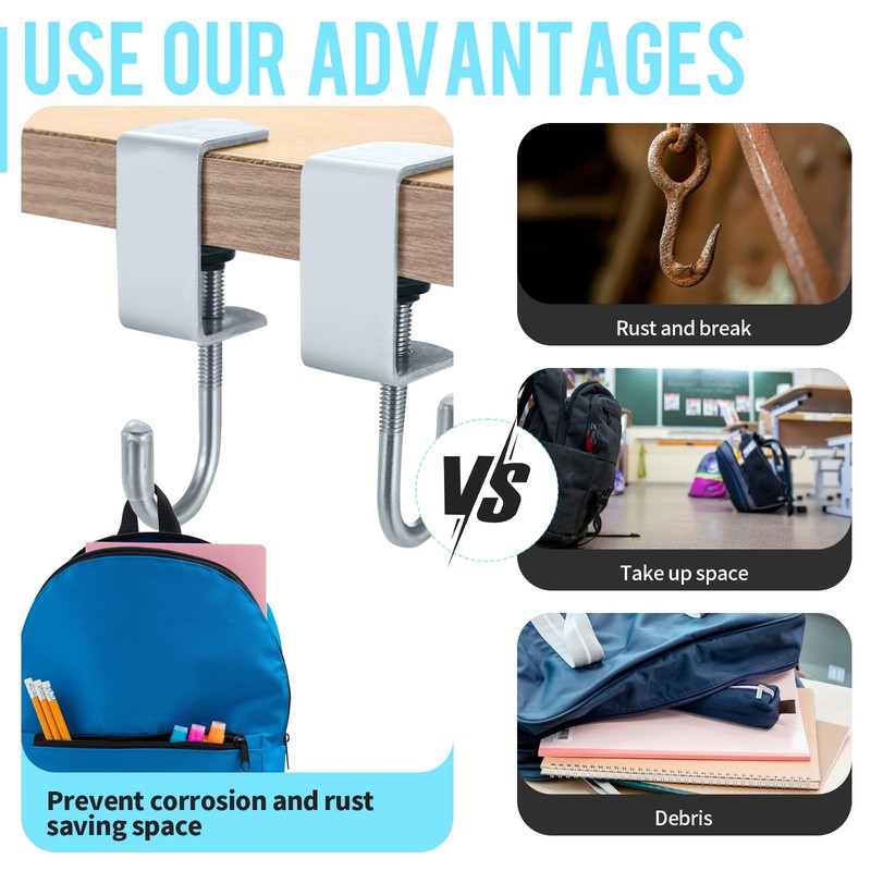 CVASNF Pack of 10 Bag Holders for Table, Adjustable Handbag