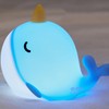faralite Cute Whale Night Light, Soft Narwhal Silicone LED Night