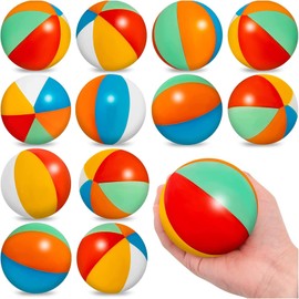 SYOZPXY Mini Beach Stress Balls for Kids, 12 Pieces Rainbow Relief Stress Foam Balls, Swimming Pool Game Toy, Sports Balls for Hawaiian Beach Birthday Party Favour Supplies