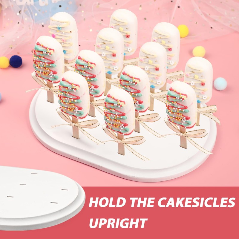 Webake Cakesicle Stand Display Popsicle Sticks Holder 12 Count Wooden