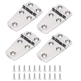 Bisagras de Acero Inoxidable 316, Paquete de 4 Bisagras de Puerta, Grado Marino, 76x38x4mm con Tornillos M5x20, Herrajes de Fundición para Gabinetes para Barcos, Yates, Puertas y Cubiertas