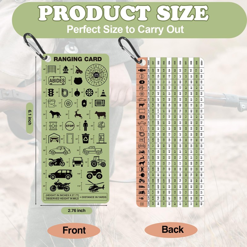 Kingdder Range Card for Shooting in Mils and Yards North