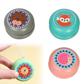 3 Pieces Yoyo Children's Toy, Wooden Yo-Yos Toy, YoYo Balls, Yoyo Children, JoJo Children, Cartoon YoYo Balls Children, Yo Yo for Kids, for Children's Birthday Gifts, Parties