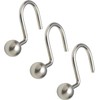 Popular Bath Ball Nickel Metal Shower Curtain Hooks Slips Through