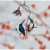 Hummingbird with Flower Stained Glass Suncatcher Bule Bird Stained Glass