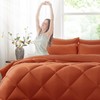 Anluoer Queen Comforter Set，Burnt Orange Bed in a Bag 7