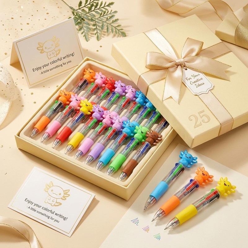 houlishu Mini Multicolor Ballpoint Pens, 25 Count Colorful Writing Pens
