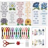 ORIGACH 6 Set Cross Stitch Bookmark Kit for Beginner Flower