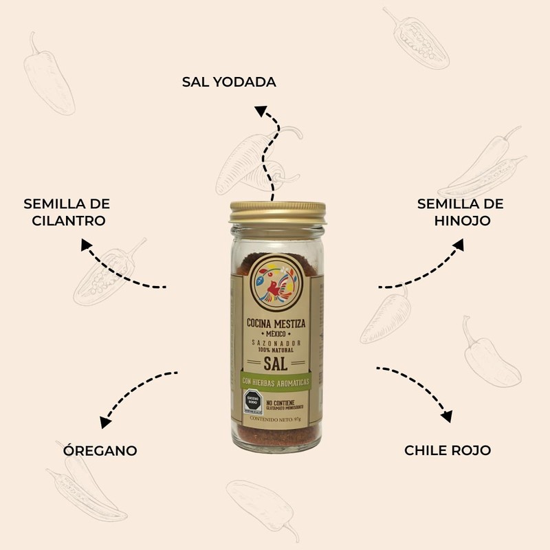Sazonador Sal con Hierbas Aromáticas Cocina Mestiza 97g