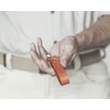 Burnt orange leather key chain drop shape ring keychain boyfriend