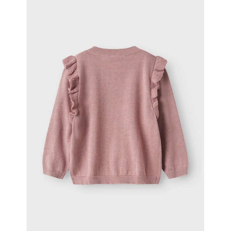 NAME IT Girls' Nmfabinne LS Knit Card Noos Cardigan, mauve