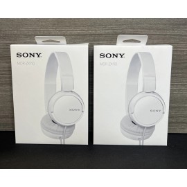 Sony [X2] Sony MDR-ZX110 ZX Series Headphones White MDRZX110 Wired Over Ear