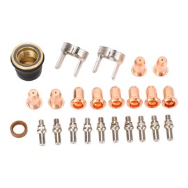 Plasma Cutter Tip Electrode Set, 24 Piece IPT40 Consumables Kit for YESWELDER CUT 55DS Pro, CUT 65DS, Made of Brass, Zinc Alloy, Stainless Steel