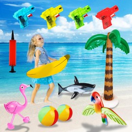 Inflatable Palm Tree, Pack of 12 Palm Trees, Inflatable Toy Set, Inflatable Animals, Inflatable Water Shark, Inflatable Flamingo for Children