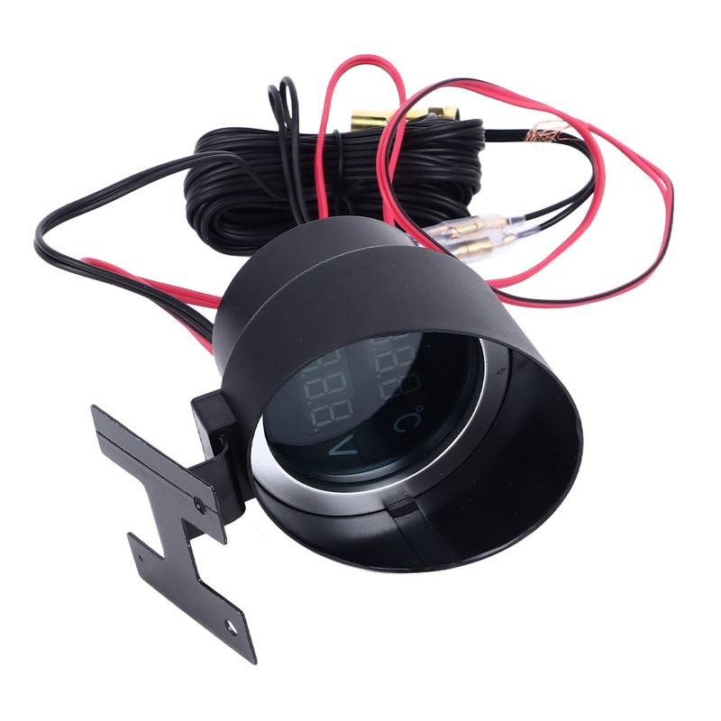 Water Temp Gauge Voltmeter 2 in 1 Round Digital Display
