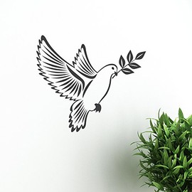 Dove of Peace with Olive Branch Sticker Vector Image Birds Peace Vinyl Wall Art Home Decoration Mural