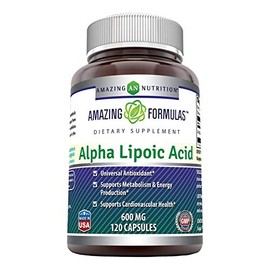 AMAZING NUTRITION - Ácido Alfa Lipoico 600 mg - Suplemento Antioxidante ALA Alta Potencia - 120 Cápsulas - Metabolismo Energético y Protección Celular