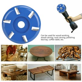 Tyenaza Angle Grinder Wood Carving Disc, 6 Teeth 9 cm / 3.5 Inch Wood Carving Disc Carving Disc Angle Grinder Wood Shaping Disc Saw Blade Cutter Woodworking Tool (Curved Blade)