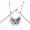 Collar De Plata 925 Mariposa Con Amatista Para Mujer Color