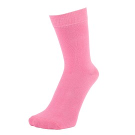 ZAKIRA Finest Combed Cotton Dress Socks in Plain Colours for Men, Women, 4-6 (UK), Pink