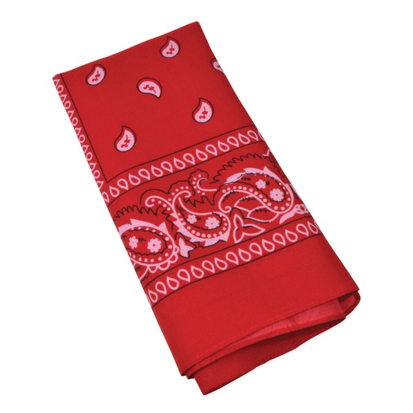 Red Cowboy Bandana (Pack of 1) - Timeless Design, Perfect Accessory for Everyday Wear, Costume Parties, Outdoor Adventures, Festivals, & Fashionable Outfits