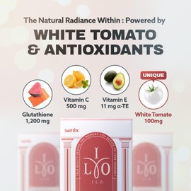 ILO Whitathione – Glutathione + White Tomato Antioxidant Powder with Vitamin C & E | Daily Glow Support | 30 Convenient Stick Packs