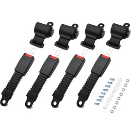 HOOTO Golf Cart Seat Belts(4 Pack), Universal Golf Cart Seat Belt Kit for Yamaha Club Car EZGO Go-Kart ATV UTV, 42" Retractable Club Car Seat Belts (Without Mounting Bar)