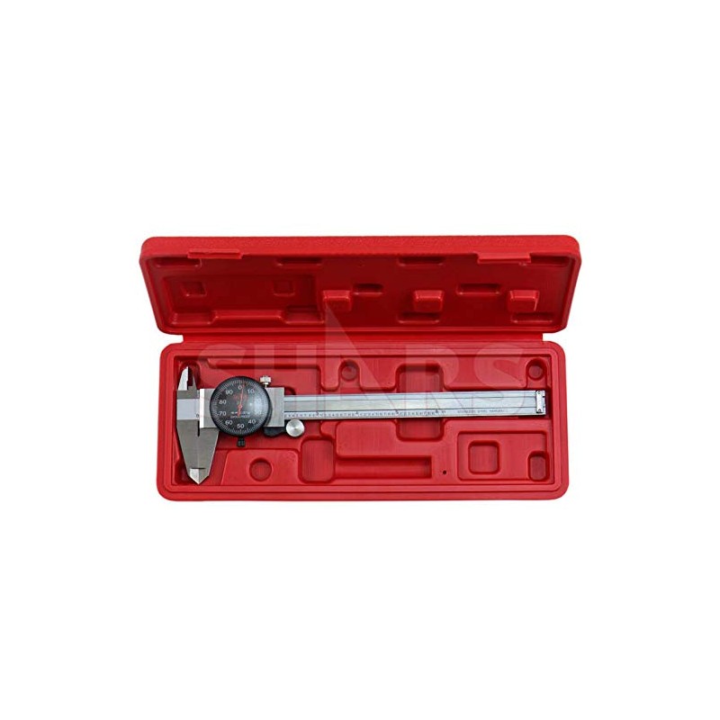 Shars 0-6" Precision Stainless Steel Shock Proof Dial Caliper .001"