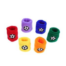 SUPVOX 6Pcs Sports Wristbands Sweat Absorbing Wrist Sweatbands for Basketball Party Favors Comfortable Cashmere Fitness Wristbands with Sports Theme Patterns for School and Birthday Party