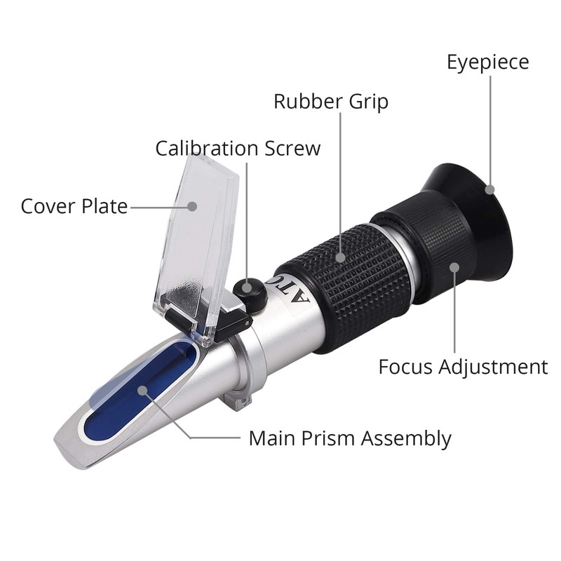 AUTOUTLET Honey Baume Refractometer, 58-90% Brix Scale & 12-27% Honey