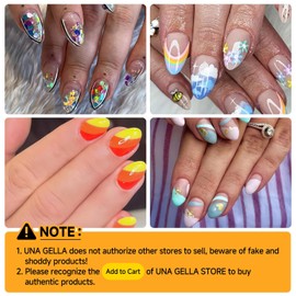 UNA GELLA Short Almond Gel Nail Tips Half Matte Short Almond Gel x Nail Tips Full Cover Strong&Lasting Clear Gelly Acrylic False Nails Tips 120pcs DIY Nail Art Salon 12 Sizes for Women