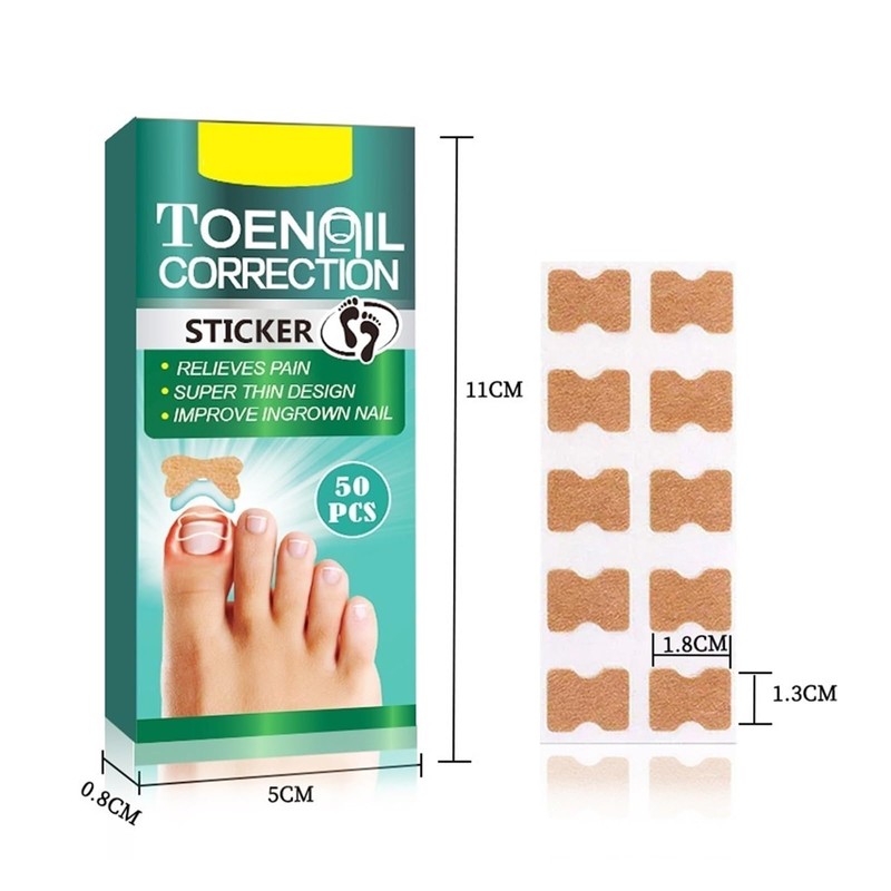 Pack of 50 Toenail Correction Patches for Ingrown Toenails -