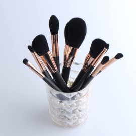 YIHUALE Makeup Brush Set 10 PCS, Eye Makeup Brushes, Lip Brush, Face Brush Set, Foundation Brush Set, Make Up Brushes Tool Kit - Black