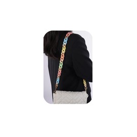 Chargances - Bolso de acrílico colorido para mujer, correa de cadena de resina para mujer, cadena de hombro, bolsa de repuesto para mujer, Con color, Talla única