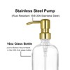 2 Pack Thick Clear Glass Pint Hand Soap Dispenser Bathroom