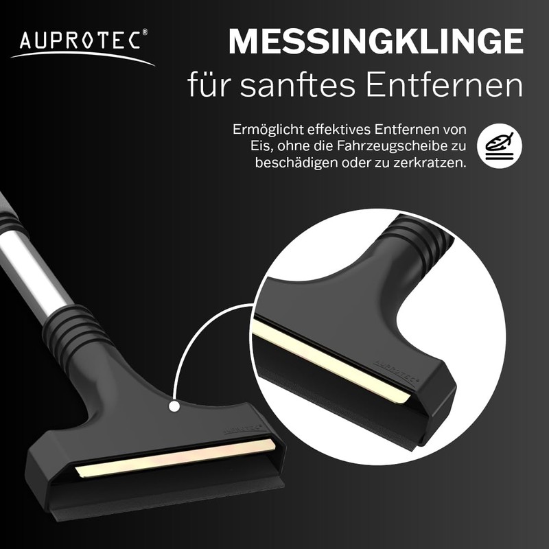 AUPROTEC Ice scraper with brass blade, non-slip soft grip handle