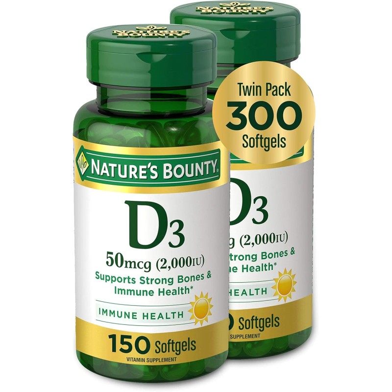 Nature'S Bounty Vitamin D3 Supplement 50Mcg, 2000IU,150 Count (Pack of