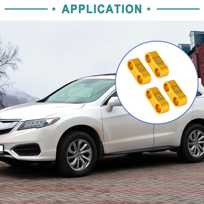 ACROPIX Hose Separator Clamp Car Accessories Go Old Tone -