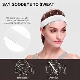 8 Stück Haarband Damen Elastische, Stirnband Damen Weiche Rutschfest Yoga Haarbänder für Damen, Haarband Mehrfarbig Workout Laufen Sport Fitness Gym Stirnbänder