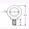 AII Eye Bolt 0.4 inch (10 mm) Lifting Connection Fixed