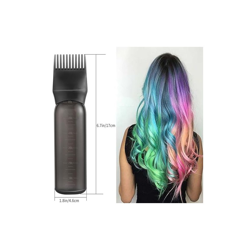 Pairswind 200ml Black & Pink Reusable Plastic Hair Oiling &
