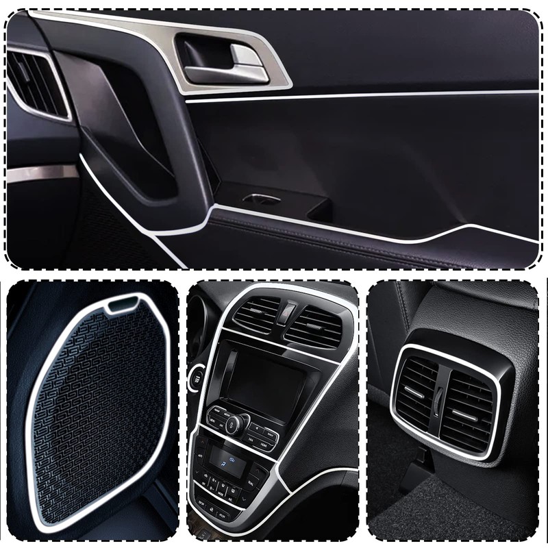 OSIFIT Car Interior Trim Strips, 16.4ft Electroplating Decoration Styling Door
