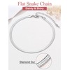 FOCALOOK Snake Necklace Stainless Steel Herringbone Necklaces for Women Trendy