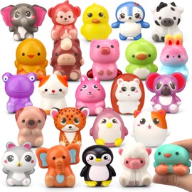24 Pcs Foam Squeeze Toys for Kids Toddlers, Soft Slow PU Animal Squishy Toys for Birthday Goodie Bag Stuffers, Portable Toy for Outdoor Travel Playing