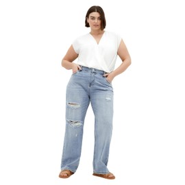 City Chic Women's Plus Size Jean-Harley Rochelle, Light Denim, 18