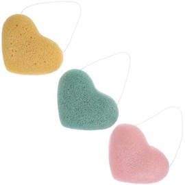Esponja Facial en Forma de Corazón, Limpieza Profunda, 3 Piezas