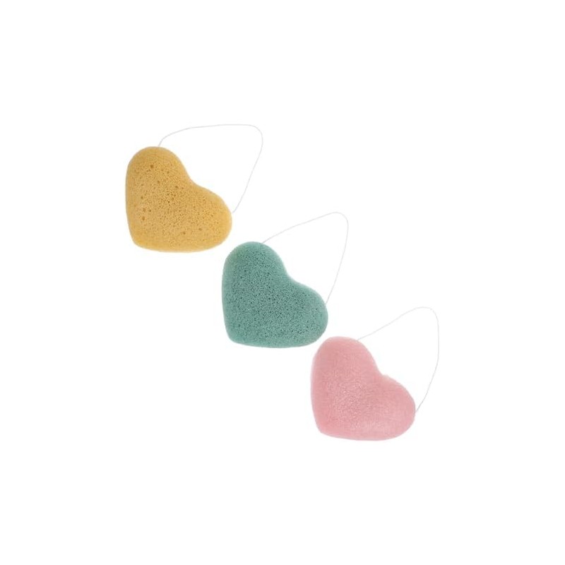 Esponja Facial en Forma de Corazón, Limpieza Profunda, 3 Piezas