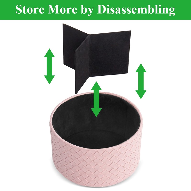 Czzmy Round Leather Art Supply Organizer,Remote Control Holder with Adjustable