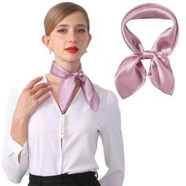 WUZININGLE 21"x21" Solid Color Silk Square Scarf-100% Mulberry Silk Neck Scarf for Women Small Scarves Fashion Silk Bandana Neckerchief-Purple